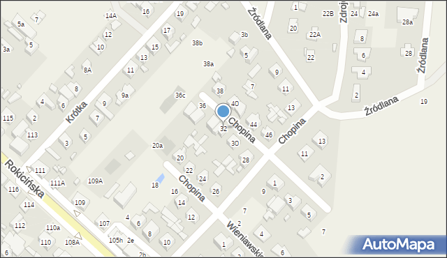 Andrespol, Chopina Fryderyka, 32, mapa Andrespol