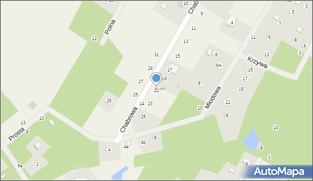 Anielin Swędowski, Chabrowa, 21, mapa Anielin Swędowski