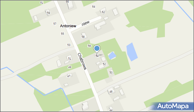 Antoniew, Chabrowa, 54, mapa Antoniew
