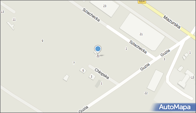 Augustów, Chłopska, 21, mapa Augustów