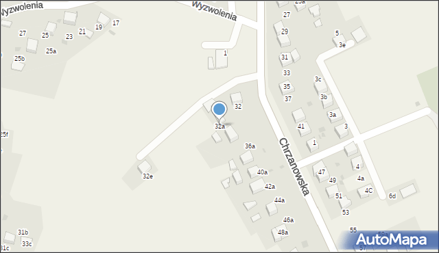 Balin, Chrzanowska, 32a, mapa Balin