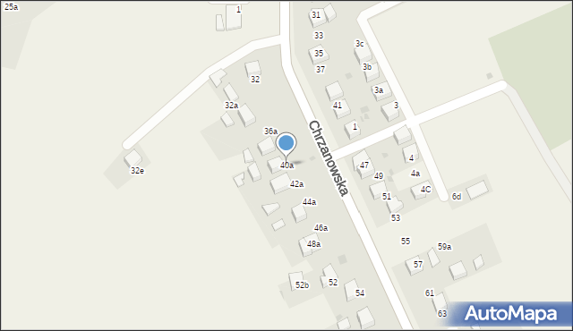 Balin, Chrzanowska, 40a, mapa Balin