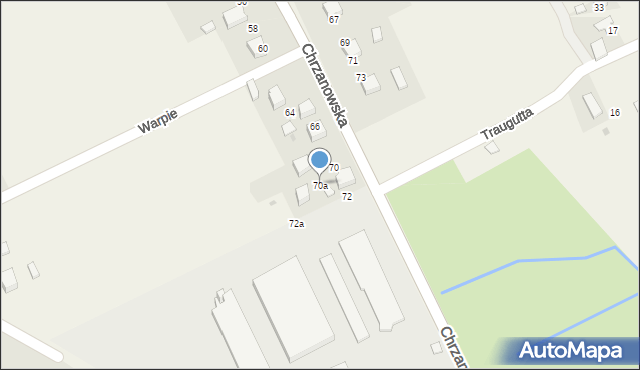 Balin, Chrzanowska, 70a, mapa Balin