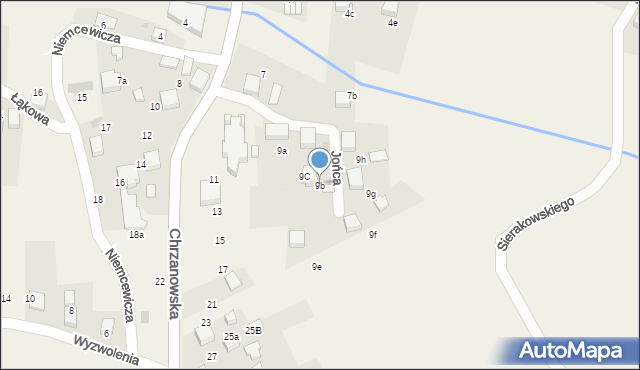 Balin, Chrzanowska, 9b, mapa Balin