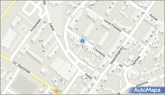 Barlinek, Chmielna, 9, mapa Barlinek