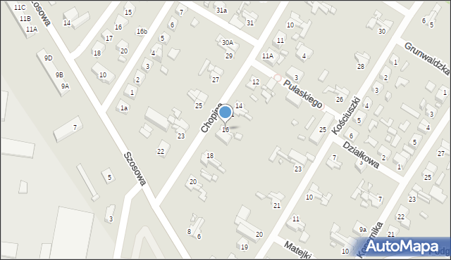 Barlinek, Chopina Fryderyka, 16, mapa Barlinek