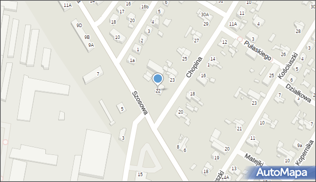 Barlinek, Chopina Fryderyka, 22, mapa Barlinek