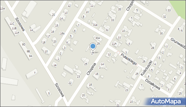 Barlinek, Chopina Fryderyka, 27, mapa Barlinek