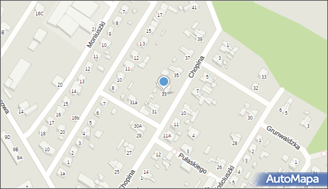 Barlinek, Chopina Fryderyka, 33, mapa Barlinek