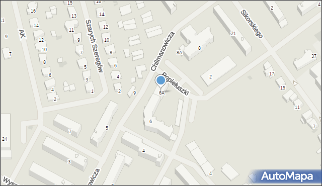 Bartoszyce, Chilmanowicza, 6A, mapa Bartoszyce