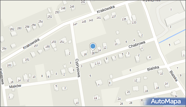 Bestwina, Chabrowa, 16, mapa Bestwina