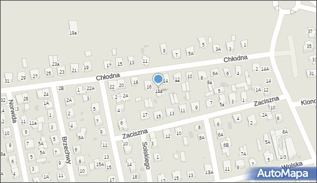 Biała Podlaska, Chłodna, 14a, mapa Białej Podlaskiej