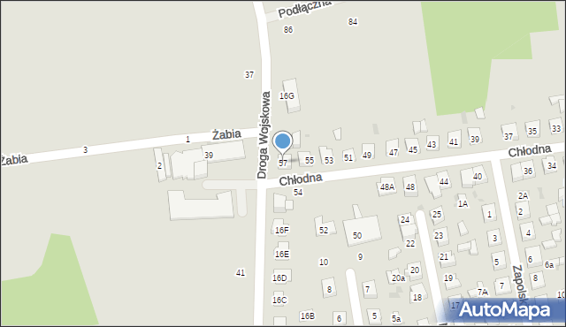 Biała Podlaska, Chłodna, 57, mapa Białej Podlaskiej