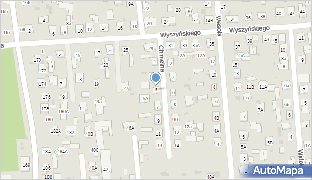 Biała Podlaska, Chmielna, 5, mapa Białej Podlaskiej