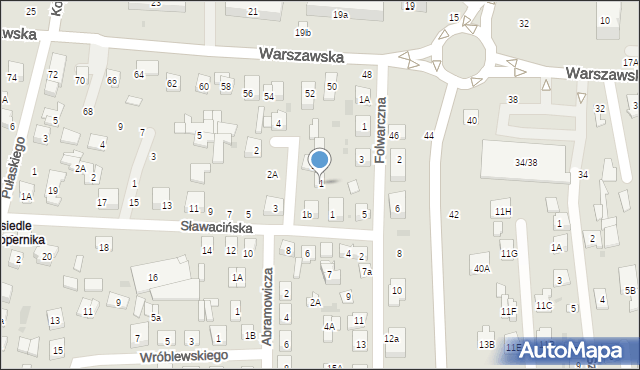 Biała Podlaska, Chodkiewicza Jana Karola, hetm., 1, mapa Białej Podlaskiej