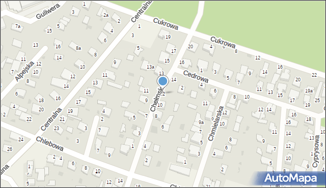 Białe Błota, Chełmska, 12, mapa Białe Błota