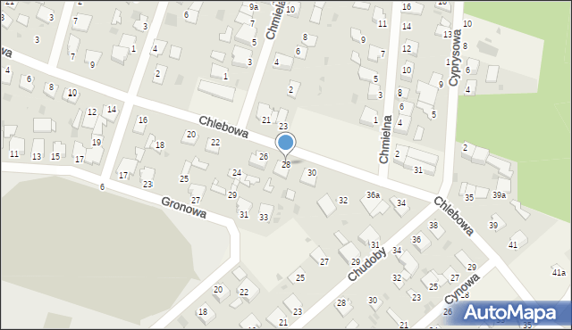 Białe Błota, Chlebowa, 28, mapa Białe Błota