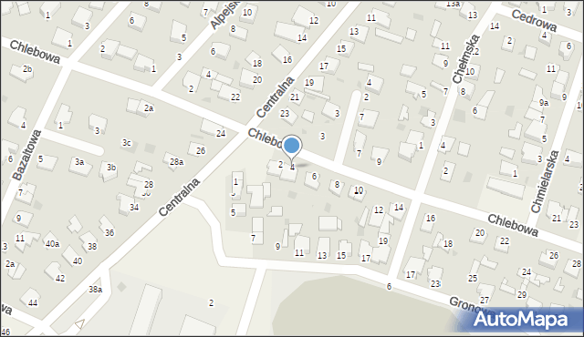 Białe Błota, Chlebowa, 4, mapa Białe Błota