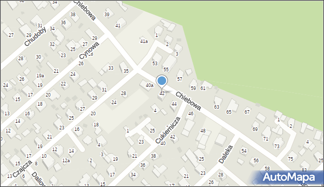 Białe Błota, Chlebowa, 42, mapa Białe Błota