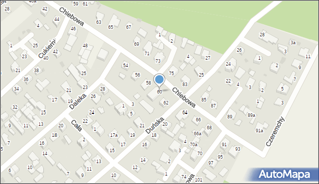 Białe Błota, Chlebowa, 60, mapa Białe Błota