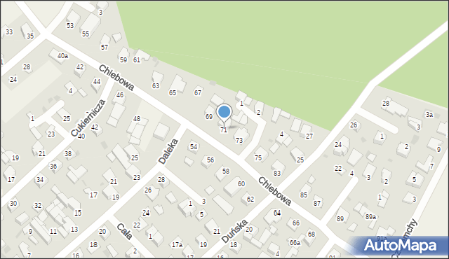 Białe Błota, Chlebowa, 71, mapa Białe Błota