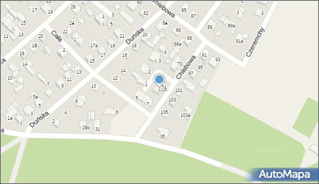 Białe Błota, Chlebowa, 76, mapa Białe Błota