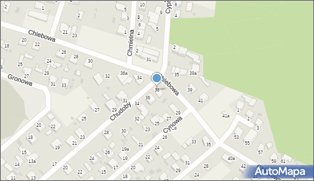 Białe Błota, Chudoby, 38, mapa Białe Błota