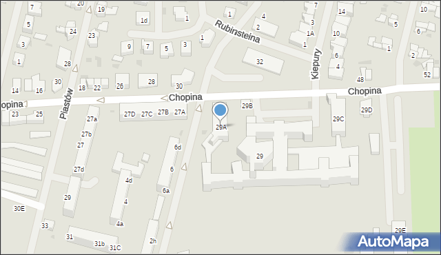 Białogard, Chopina Fryderyka, 29A, mapa Białogard