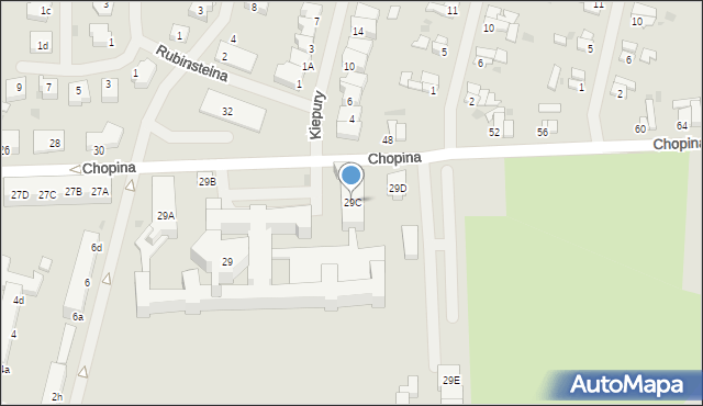 Białogard, Chopina Fryderyka, 29C, mapa Białogard