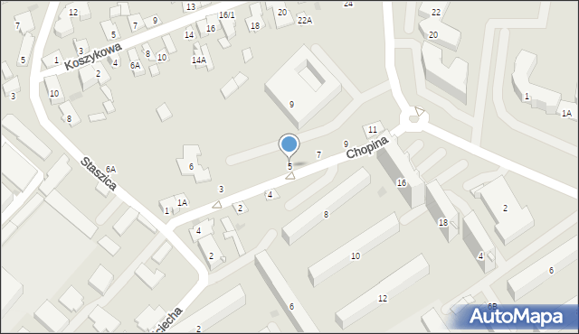 Białystok, Chopina Fryderyka, 5, mapa Białegostoku