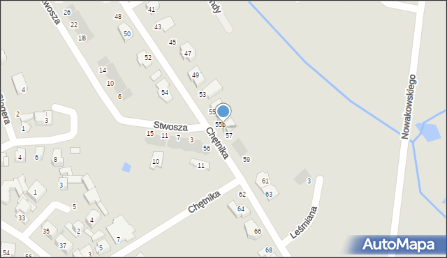 Białystok, Chętnika Adama, 55c, mapa Białegostoku