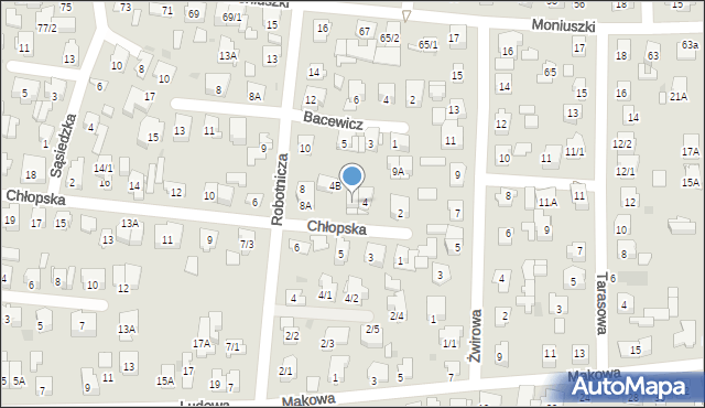 Białystok, Chłopska, 4A, mapa Białegostoku