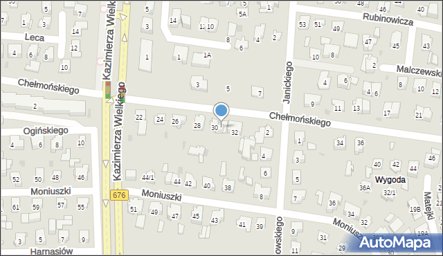Białystok, Chełmońskiego Józefa, 30A, mapa Białegostoku