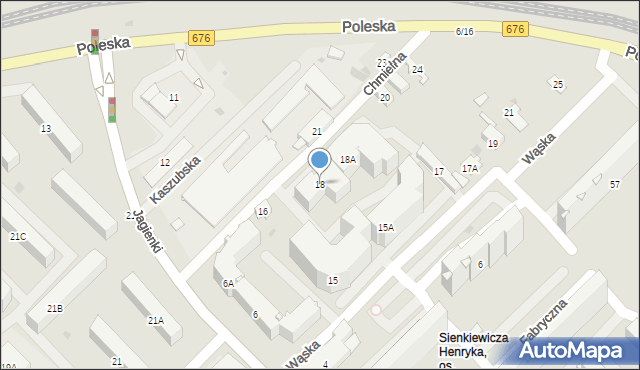 Białystok, Chmielna, 18, mapa Białegostoku