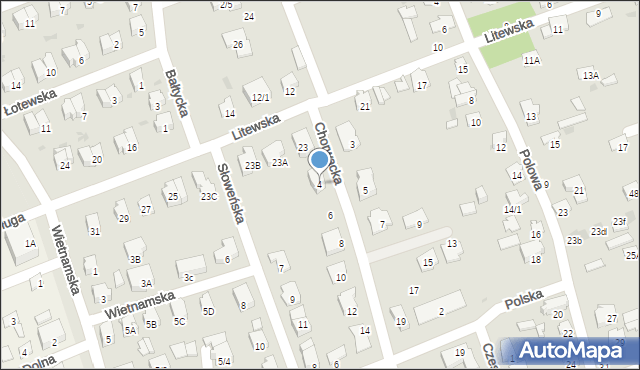 Białystok, Chorwacka, 4, mapa Białegostoku