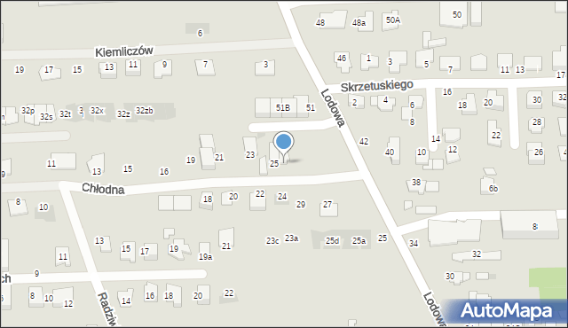 Białystok, Chłodna, 27, mapa Białegostoku