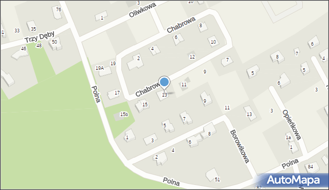 Bielkowo, Chabrowa, 13, mapa Bielkowo