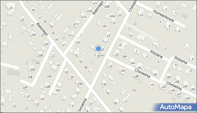 Bielsk Podlaski, Chmielna, 13, mapa Bielsk Podlaski