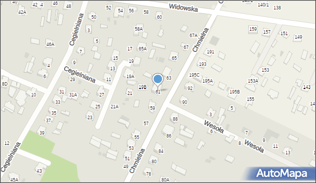 Bielsk Podlaski, Chmielna, 61, mapa Bielsk Podlaski