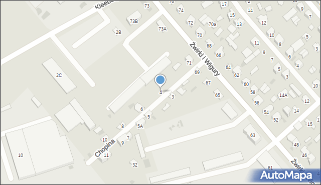 Bielsk Podlaski, Chopina Fryderyka, 4, mapa Bielsk Podlaski