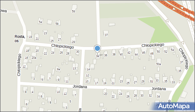 Bielsko-Biała, Chłopickiego Józefa, gen., 34, mapa Bielsko-Białej