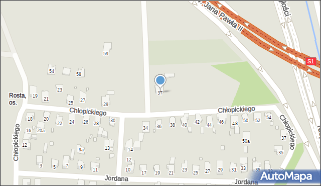Bielsko-Biała, Chłopickiego Józefa, gen., 37, mapa Bielsko-Białej