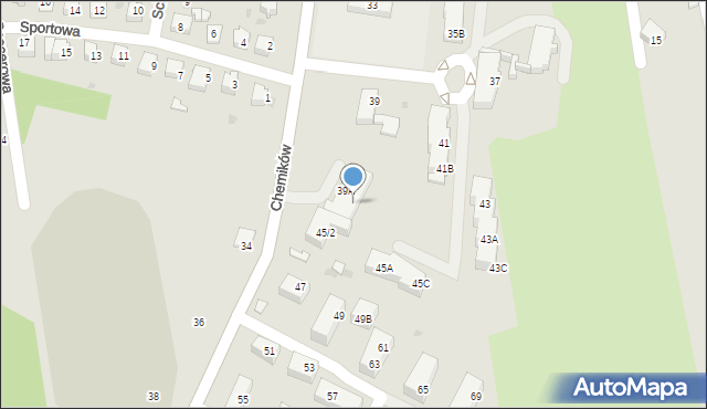 Bieruń, Chemików, 45, mapa Bieruń