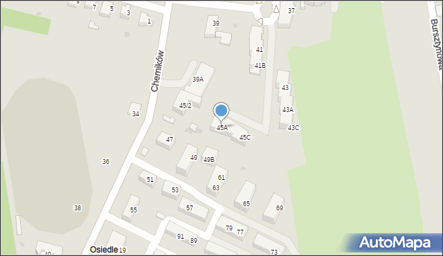 Bieruń, Chemików, 45A, mapa Bieruń