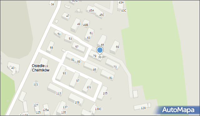 Bieruń, Chemików, 77, mapa Bieruń