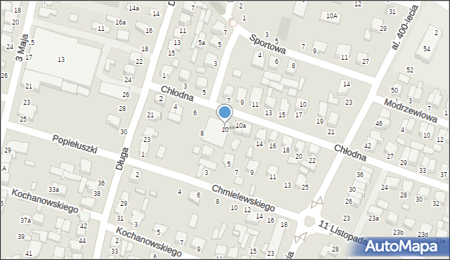 Biłgoraj, Chłodna, 10, mapa Biłgoraj