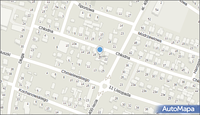 Biłgoraj, Chłodna, 20, mapa Biłgoraj