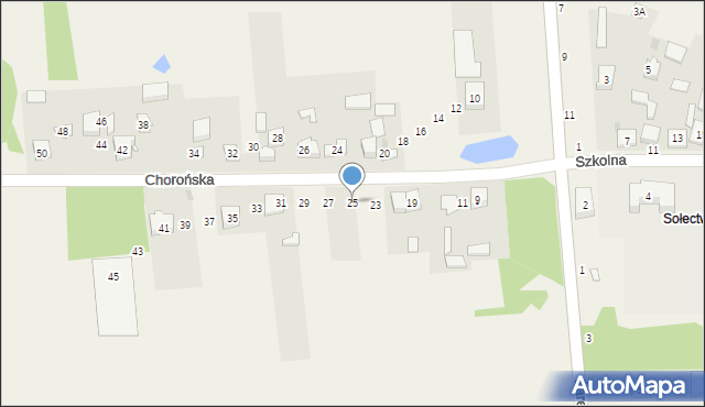 Biskupice, Chorońska, 25, mapa Biskupice