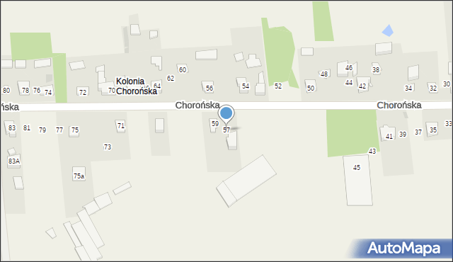 Biskupice, Chorońska, 57, mapa Biskupice