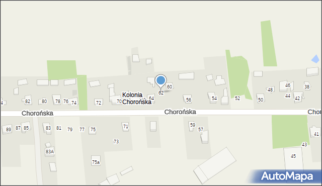 Biskupice, Chorońska, 62, mapa Biskupice